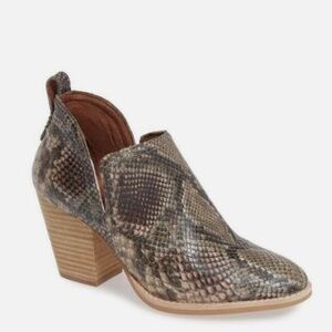 Jeffrey Campbell Rosalee Snake Leather Bootie Ankle Bootie